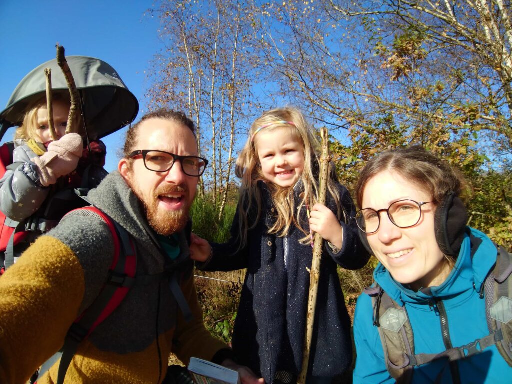 Photo de la famille, mes 2 filles, Audrey et moi.